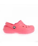 Crocs Girls Girl's Juniors Classic Lined Clogs in Pink Rubber - Size UK 9 Kids