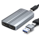 Lemorele 4K Video Capture Card Hdmi-Yhteensopiva Tulo 4K 30Hz Lähtö 4K 30Hz Pelien Tallentamiseen Live Streaming Grabber Ps4/5:Lle