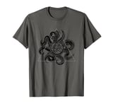 Geometric Lovecraftian Necronomicon Sigil & Black Tentacles T-Shirt