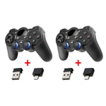 2 X Gamepad Noir Manette De Jeu Sans Fil, Contrôleur, Joystick, Pour Pc, Boîte Tv Android, Téléphone, Ps3, Consoles De Jeux Vidéo