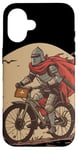 iPhone 16 Funny Girl's bike with medieval Knight for Boys and Girls Case