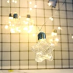 CawBing 14.1FT 100 LED Simple String Lights, Star/Light Bulb/Love Bedroom Fairy Lights, Battery Operated Energy Saving Light Hang Ornaments, Background Decorations Light for Photographic