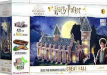 Trefl Brick Trick Build with Bricks - Great Hall, Grand Hall - Harry Potter, Poudlard, École De Magie, EKO Brick Blocks, DIY, Plus De 410 Briques, Réutilisable, Set Créatif pour Enfants De Plus De 8