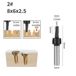 YUSUN-Foret d'évier à seau à tige,mèche de routeur à double vis,travail de calcul,fraise pour fraise à bois,fraise à surfacer,8mm,10mm,1PC - Type 8x6x2.5