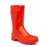 Womens Red Wellington Boots Size Uk 3,4,5,6,7,8