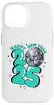 iPhone 14 New Year 2025 Disco Ball Party NYE New Year Eve Retro Aqua Case