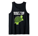 Shut The Shell Up Anti-Social Turtle Nerd Funny Tortoise Tank Top