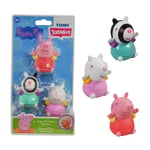 Toomies E73413 Peppa and Friends Squirters, Soft Touch Squeezable Bath Toys, Wat