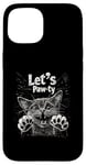 iPhone 15 Let’s Paw-ty Cat Graphic Fun Party Cat Design for Pet Lovers Case