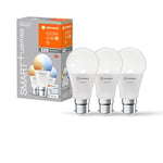 LEDVANCE Smart LED lamp with WiFi Technology, B22d-base matt Optics,Light Colour Changeable (2700K-6500K), 806 Lumen, 60W-Replacement, Smart dimmable, 3-Pack