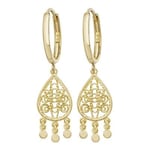 James Moore TH ER1115 9k Yellow Gold Drop Earrings Jewellery