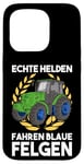 Coque pour iPhone 15 Pro Slurry Real Heroes Driving Blue Rims Tracteur Organic Farmers