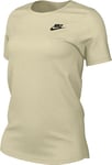 Nike Women's Shirt W NSW Club SS Tee, Coconut Milk/Black, DX7902-113, XS