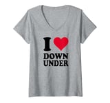 Womens I Love Down Under V-Neck T-Shirt