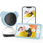 ieGeek 1080P/ 5" Babyphone Caméra PTZ 355° Baby Phone Vidéo connecté Smartphone