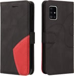 Coque Pour Samsung Galaxy A51 5g, Etui En Cuir Pu Portefeuille Housse Fermeture Magnetique Und Flip Protection Case Avec Antichoc Tpu, Etui A Rabat, Fentes Pour Cartes (Le Noir)