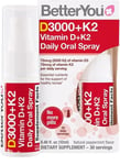 BetterYou Vitamin D3000+K2 Daily Oral Spray | Natural Daily Spray 12ml Uk Stock