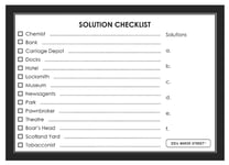 221B BAKER STREET SOLUTION NOTES - PACK OF 50 (25 DOUBLE SIDED SHEETS) - BLACK