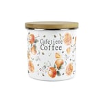 Cafetiere Coffee Storage Canister - Tangerine Enamel Kitchen Storage Tin Jar