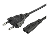 Startech.Com 3M (10Ft) Laptop Power Cord, Eu Plug To C7, 2.5A 250V, 18Awg, Notebook / Laptop Replacement Ac Power Cord, Printer/Power Brick Cord, Europlug To Iec 60320 C7 - Laptop Charger Cable, Black (752E-3M-Power-Lead) - Strömkabel - Eurokontakt