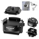 NEEWER GM47 Kit de plaque à dégagement rapide, verrouillage automatique, plaque QR carrée compatible avec Peak Design Capture V3 Clip, base de serrage de type Arca compatible avec Arca Swiss DJI Ronin