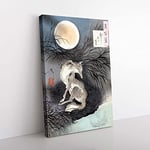 Big Box Art Moon on Musashi Plain by Tsukioka Yoshitoshi Painting Canvas Wall Art Print Ready to Hang Picture, 76 x 50 cm (30 x 20 Inch), Grey, White, Black