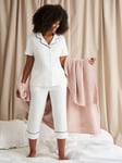 Pretty You London Luxury Suite Waffle Pyjama Set, White