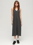 Superdry Beach Jersey Vest Midi Dress - Black, Black, Size 6, Women