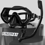 Findway Masque Plongée Adulte, Masque de Plongée avec Masque à Large Vue et Tuba, Lunettes de Natation avec Couvre-Nez, en Verre trempé, Masque Snorkeling pour la Natation et la Plongée