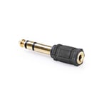 Stereo Headphone / Microphone Adaptor 3.5mm Jack Socket to 6.35mm Plug Convertor