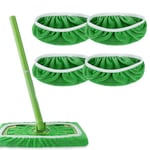 Swiffer Mopp Ersättningsduk Absorberande svamp Hushålls våt & torr snurrande moppduk Grön 4pcs