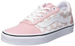 Vans Femme Ward Basket, Logo Check Pink/White, 34.5 EU