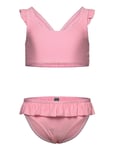 Color Kids Bikini W. Skirt, Seersucker Rosa