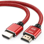 Câble HDMI 4K 1.5m Câble HDMI par Ethernet en Nylon Tressé Supporte 3D/ Retour Audio - Cordon HDMI pour Lecteur Blu-Ray/ PS3/ PS4/ Netfix/Fire TV/Ecran - Gris