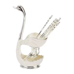 Swan Base Holder Coffee Dinnerware Set Light Swan Base Holder With 6x Forks