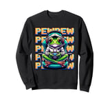 Cute Gaming Frog Pew Video Game Graphic Men Boys Kids Women Sweatshirt