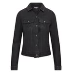 Infinity Leather Womens Black Trucker Jeans Jacket- Doha - Size 8 UK