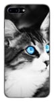 Coque en silicone imprimée compatible Apple iPhone 8 Plus Chat yeux bleu