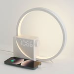 Bedside Lamp with Alarm Clock, USB Charging Ports, Touch Dimmable, Wake Up Light