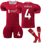 Liverpool Hemma Fotbollströja Barn 2025-2025 Kit Nr. 4 VIRGIL 22