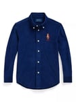 Ralph Lauren Polo Ralph Lauren Kids' Ski Bear Corduroy Shirt, Newport Navy