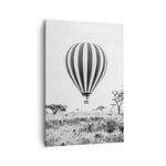 Impression sur Toile 70x100cm Tableaux Image Photo Ballon Noir Et Blanc Vol