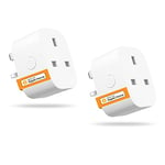 Smart Plug Works with Alexa, Apple HomeKit Siri, Google Home - Refoss WiFi Plug Alexa Smart Sockets Support App Remote Control, Voice Control, Timer, Offline Control, 13A, No Hub Required - 2 Pack