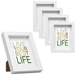 EUGAD Lot de 5 Cadre Photo en Bois 30x40cm, Style 3D Cadre de Boîte d'Ombre Profonde pour Objets jusqu'à 1,5cm, Galerie Photos Décoration Murale avec Passe-Partout vitre en Verre, Blanc