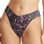 Hanky Panky Truser 2P Printed Original Rise Thong Svart blomstre nylon One Size Dame