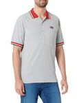 GANT Men's D1. Retro Shield Pique SS Rugger Polo Shirt, Grey Melange, M