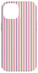 Coque pour iPhone 14 Rose violet rayé esthétique girly preppy pastel rayures