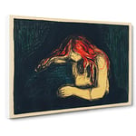 The Vampire Vol.2 By Edvard Munch Classic Painting Canvas Wall Art Print Ready to Hang, Framed Picture for Living Room Bedroom Home Office Décor, 24x16 Inch (60x40 cm)