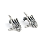 Miesten Naiset S925 Sterling hopea Vintage Hand Skeleton Bone Stud korvakorut, Kierretakaisin, Punk Rock Gothic