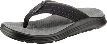 Skechers Men's Sargo Reyon Flip Flops, Black Black Canvas Blk, 6 UK